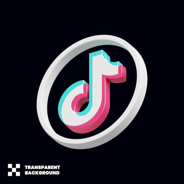 Tiktok icono de redes sociales 3d