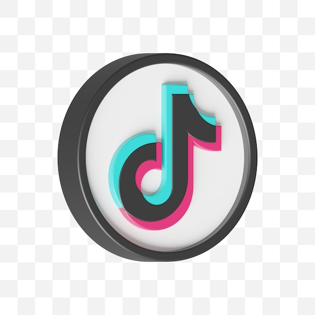 Tiktok icono de redes sociales 3d