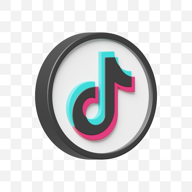 Tiktok icono de redes sociales 3d