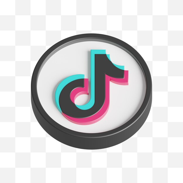 PSD tiktok icono de redes sociales 3d