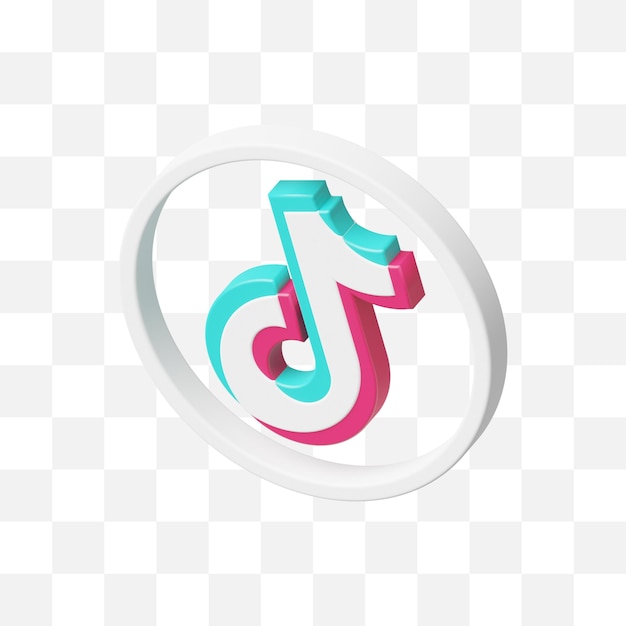 Tiktok icono de redes sociales 3d