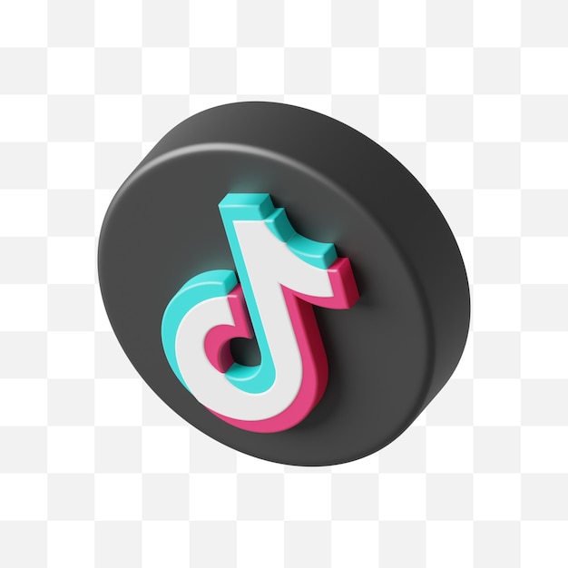 PSD tiktok icono de redes sociales 3d