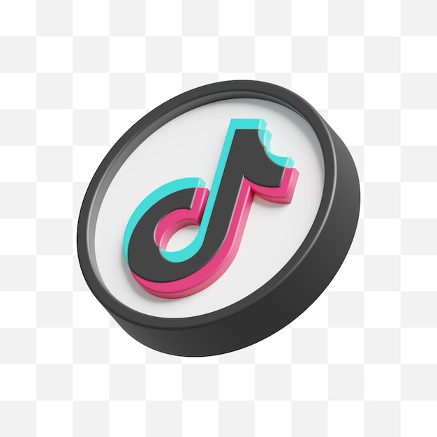 Tiktok icono de redes sociales 3d