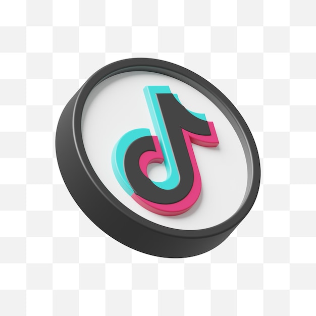 Tiktok icono de redes sociales 3d