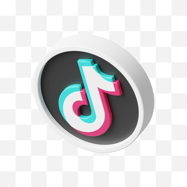 Tiktok icono de redes sociales 3d