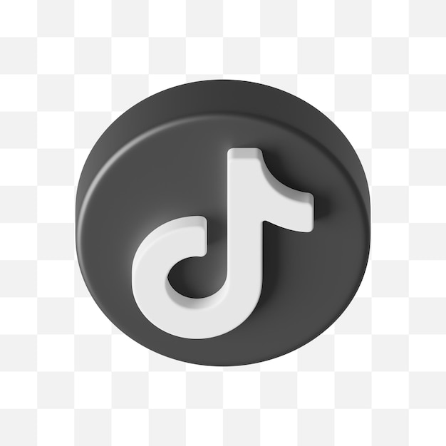 PSD tiktok icono de redes sociales 3d