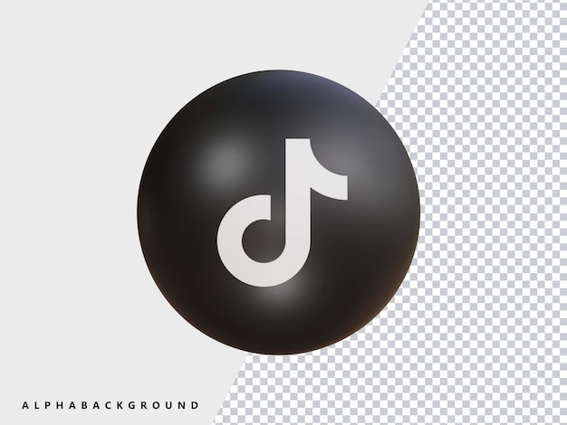 Tiktok icono renderizado 3d transparente