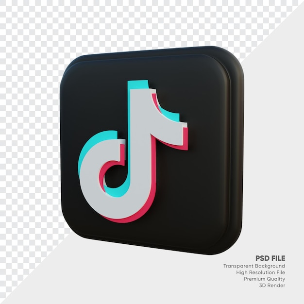 Tiktok isometrische 3D-Stil-Logo-Konzept-Symbol im runden Eckquadrat isoliert