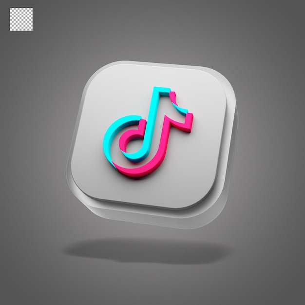 Tiktok logo 3d rendering aislado