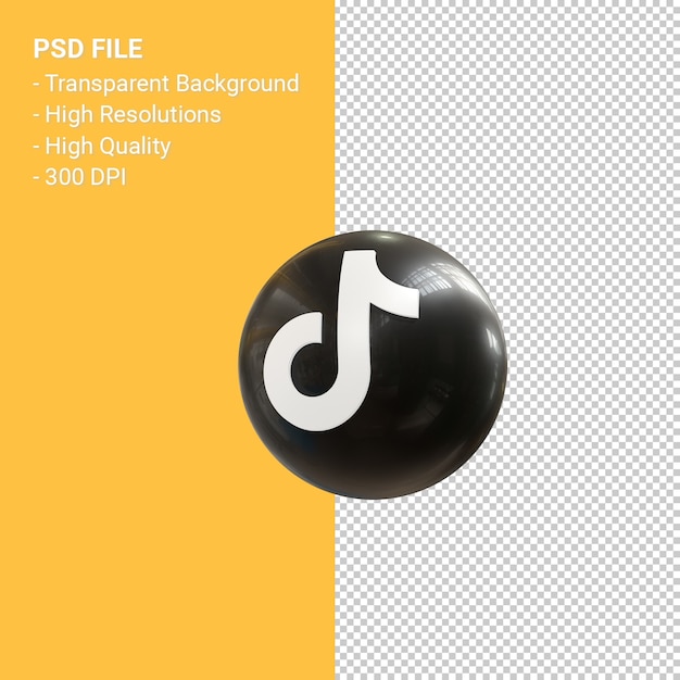 Tiktok Logo 3d Symbol Rendering isoliert