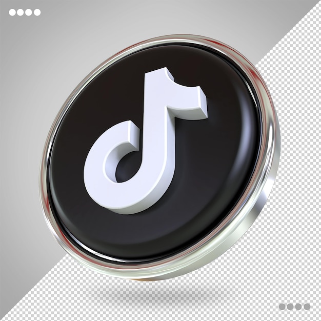 PSD tiktok logo redes sociales estilos 3d