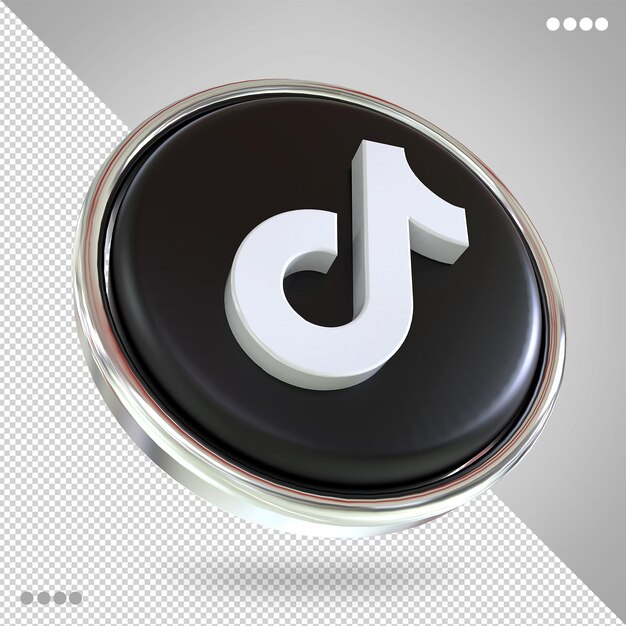 Tiktok logo redes sociales estilos 3d