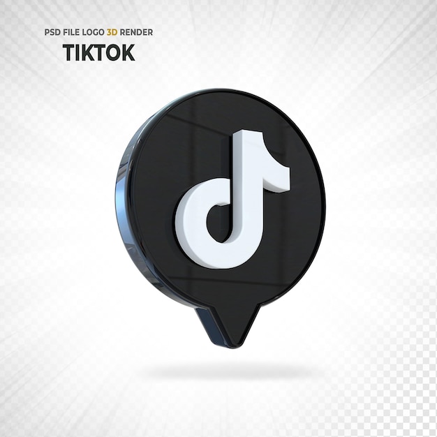 Tiktok logo sosial media 3d render