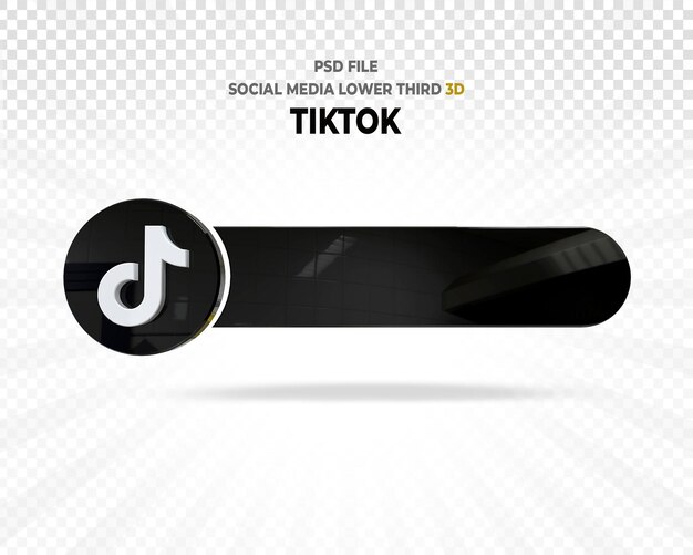 Tiktok-Logo unteres Drittel 3D-Rendering