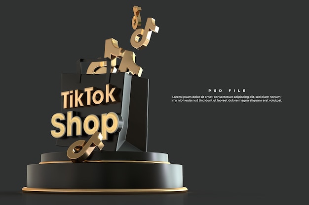 Tiktok logotipo da loja 3d