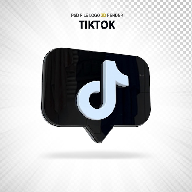 Tiktok Réseaux sociaux Logo Style 3D Render