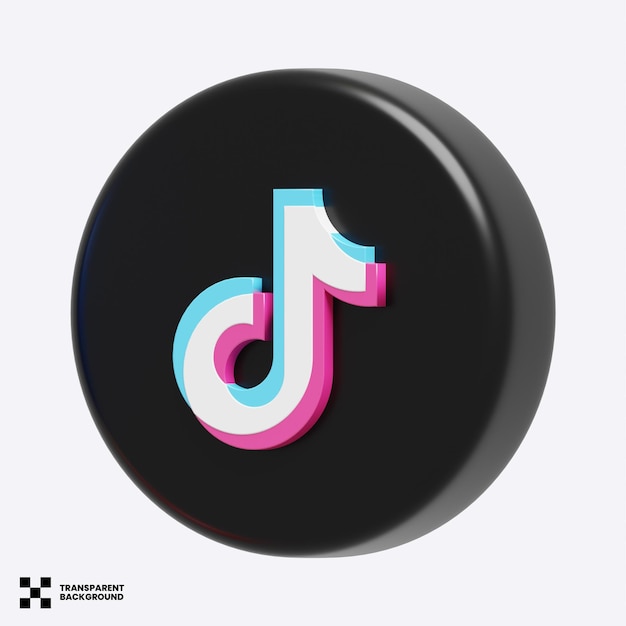 TikTok Social Media Icon 3D