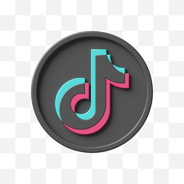 Tiktok-social-media-symbol 3d