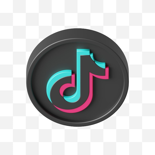 Tiktok-social-media-symbol 3d