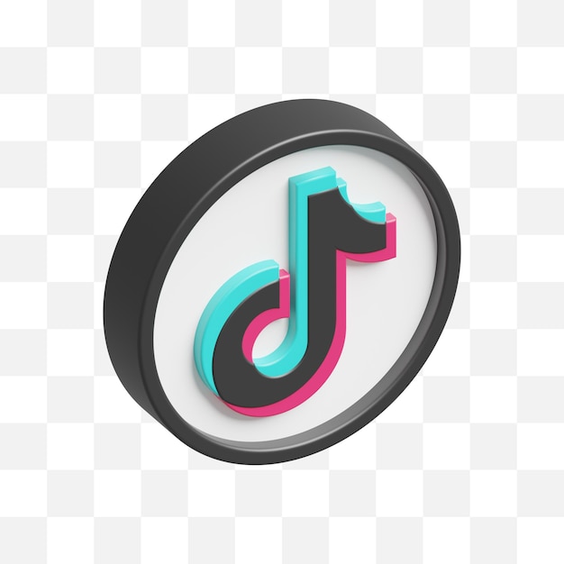 Tiktok-social-media-symbol 3d