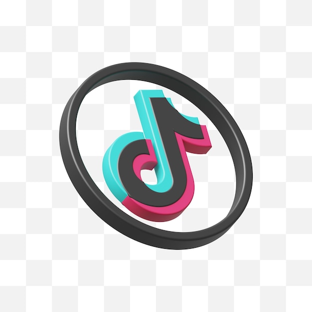 Tiktok-Social-Media-Symbol 3d