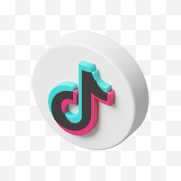 Tiktok-social-media-symbol 3d