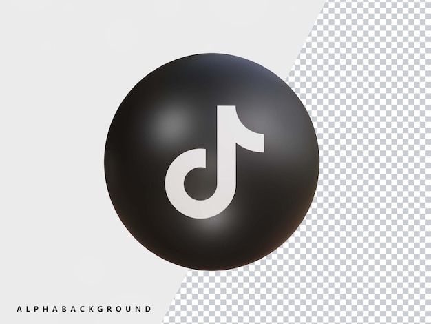 Tiktok-symbol 3d-rendering transparent