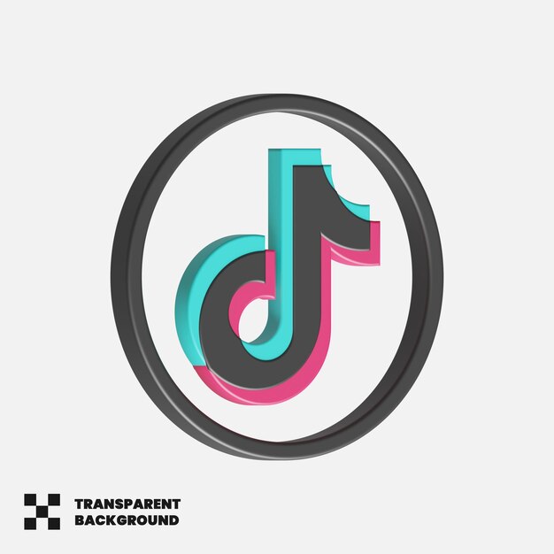 Tiktok-symbol für soziale medien in 3d-rendering