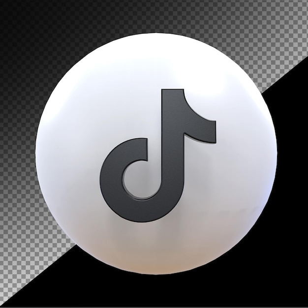 Tiktok-symbol social media 3d-stile