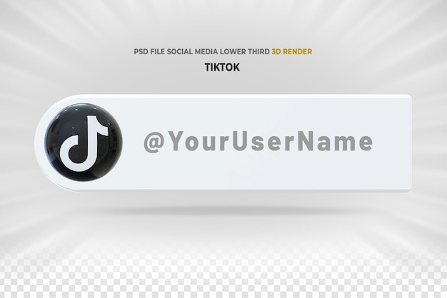 Tiktok unteres drittes banner 3d-rendering