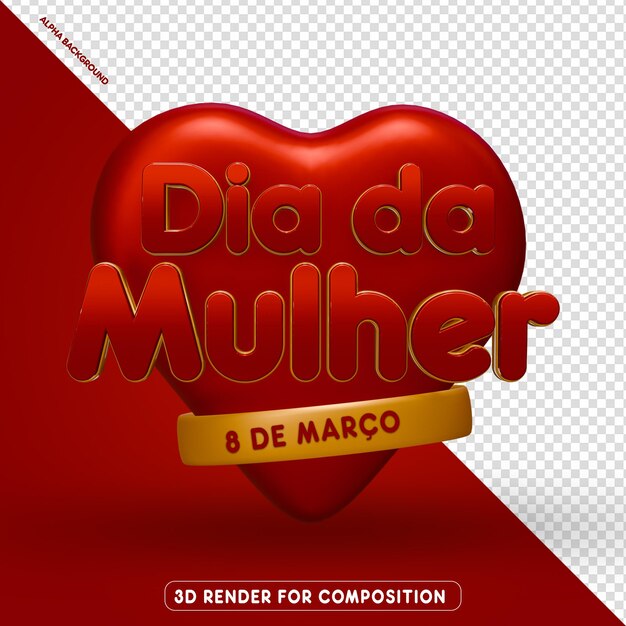 PSD timbre 3d do dia da mulher