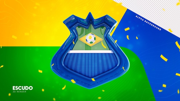 Timbre 3d Isolé Pour La Promotion De La Coupe Du Monde Tordue Du Brésil