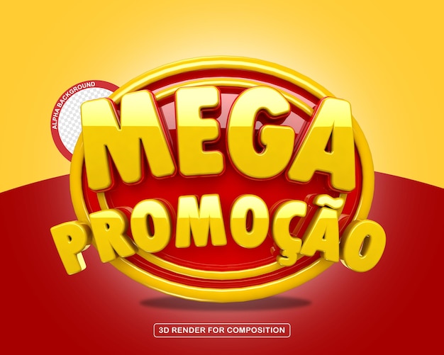 Timbre 3D de mega promoción para la composición