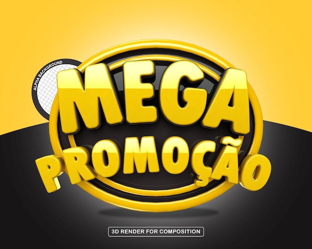 Timbre 3D de mega promoción para la composición