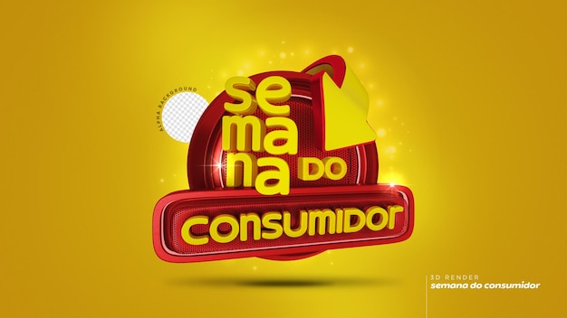 timbre 3d en portugais pour la composition de la semaine des consommateurs pour les ventes au détail au brésil