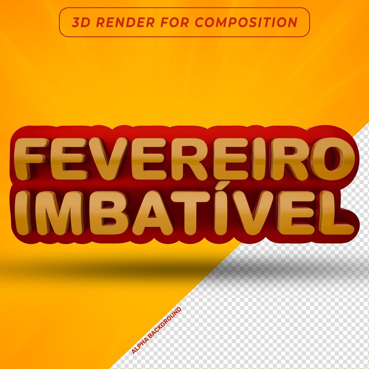 PSD timbre 3d rojo y amarillo inmejorable de febrero