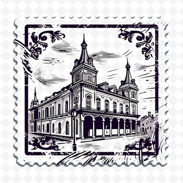 PSD des timbres de png captivants, des timbres de ville qui témoignent de la grandeur mondiale