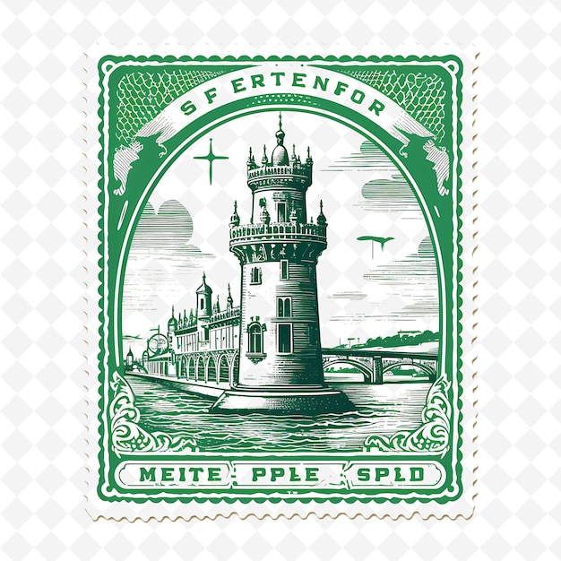 PSD des timbres de png captivants, des timbres de ville qui témoignent de la grandeur mondiale
