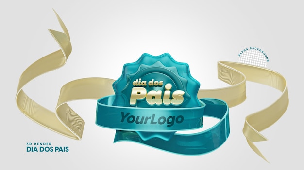 Timbro 3d isolato per la campagna del giorno del papà