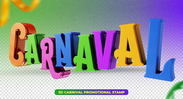 Timbro di carnevale 3d in brasile per comporre campagne di marketing