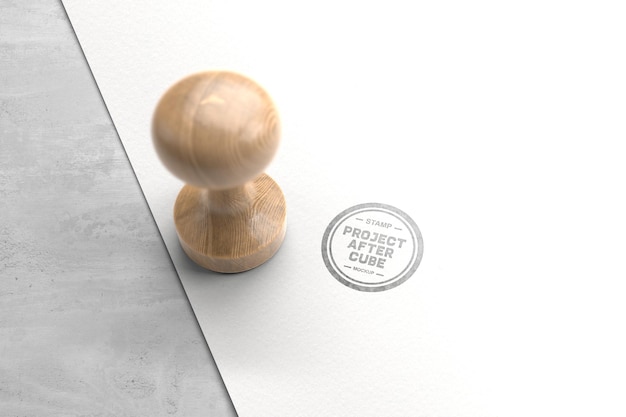 Timbro in legno vintage Mockup Design