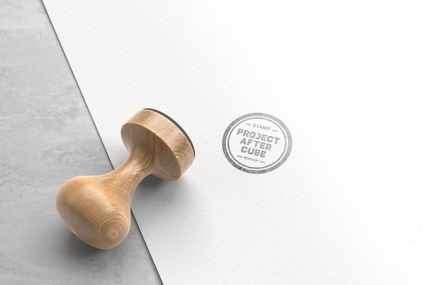 Timbro in legno vintage Mockup Design