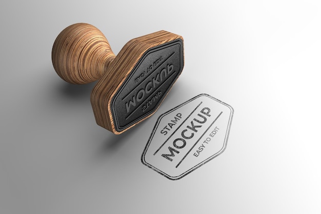 Timbro mockup 3d rendering vista prospettica