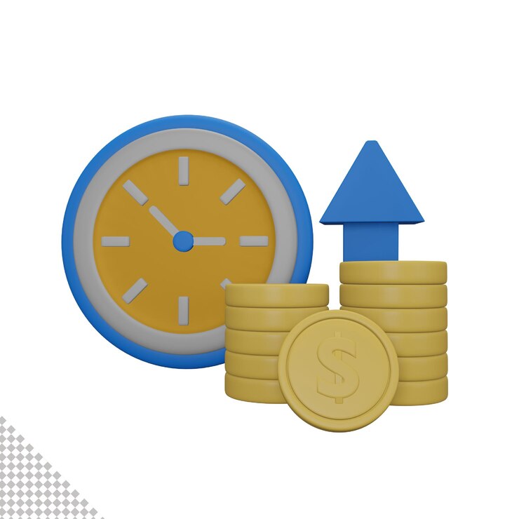 PSD time investment 3d illustration