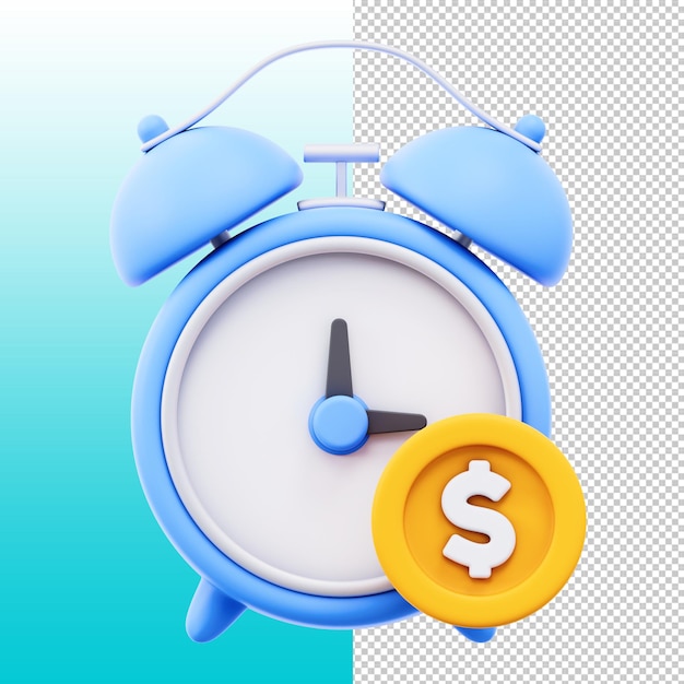 Time is Money 3D Alarm Clock with Dollar Coin