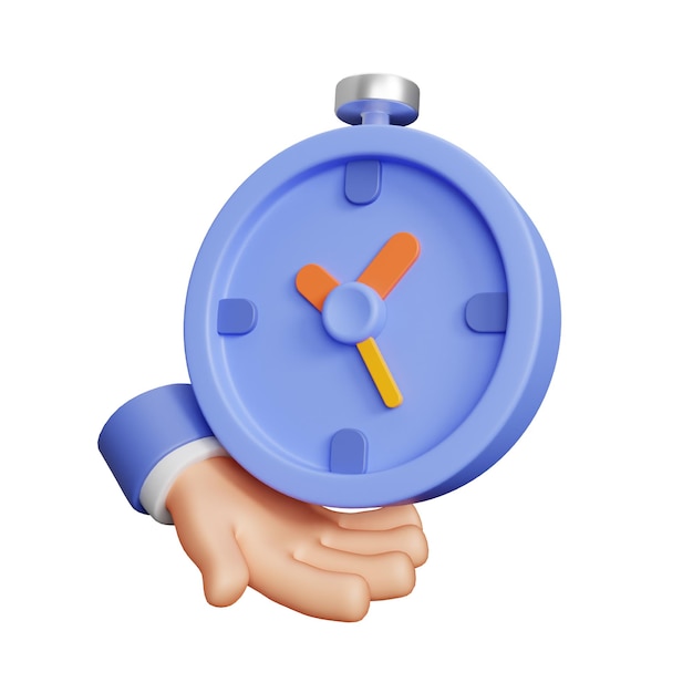 PSD time management 3d icon job and carrer