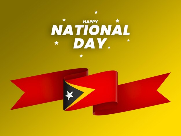 PSD timor oriental timor oriental diseño de elemento de bandera cinta de banner del día de la independencia nacional psd