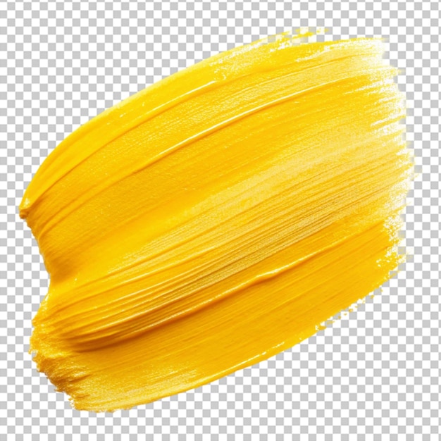 Tinta amarela isolada sobre um fundo transparente