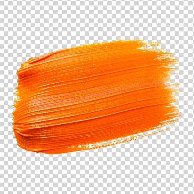 PSD tinta de pincel laranja em fundo transparente