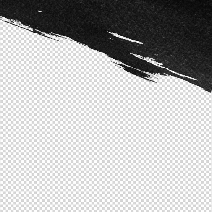 PSD tinta de pincel preto com fundo transparente